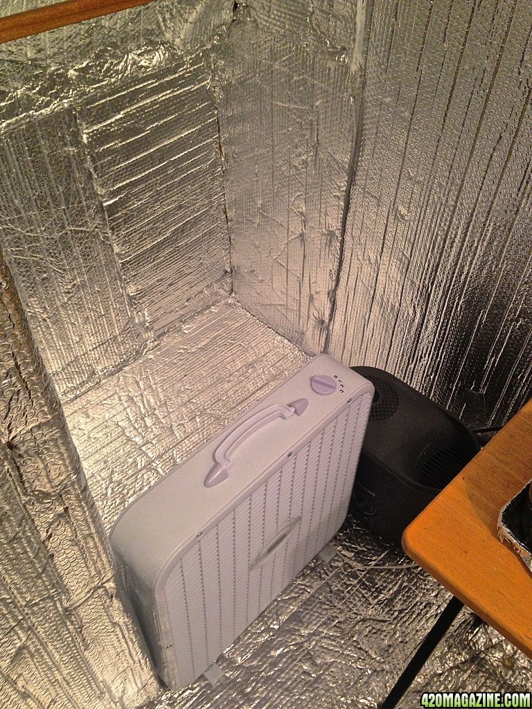 My closet setup 2.0 Fan + humidifier