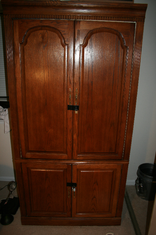 Outside of cabinet