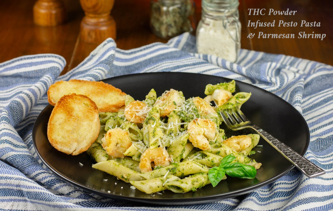 Pesto Pasta & Parmesan Shrimp THC Powder Infused.jpg