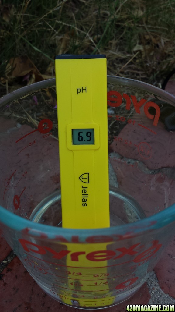 pH after flush BB1, ~ same as hose water in