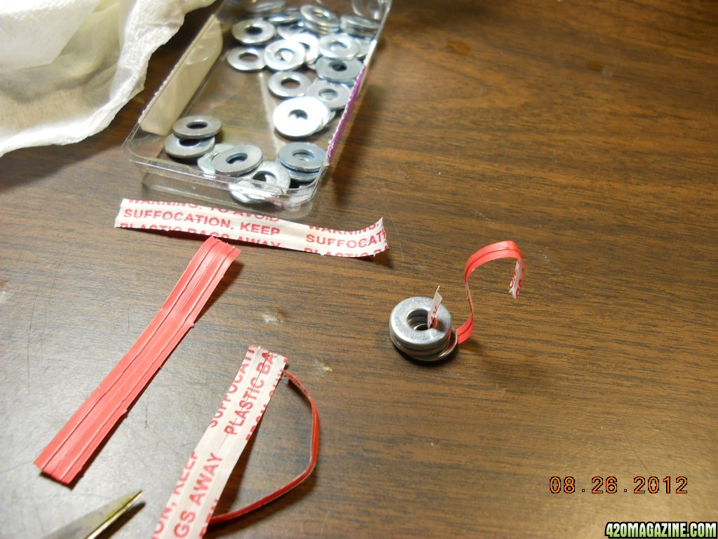 trash bag ties and washers