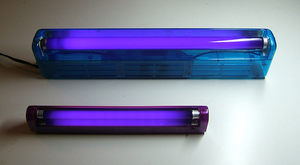 Two black light lamps