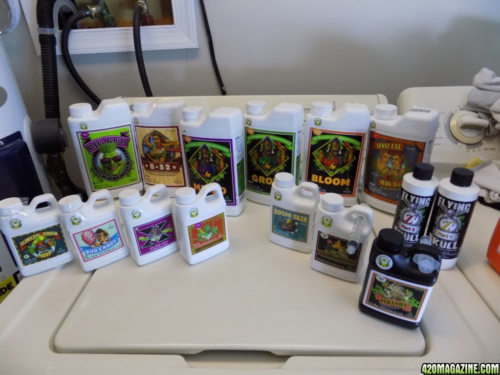 Veg and Bloom Nutrient Line-Up first grow