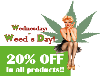 weed day 20% discount on wednesday