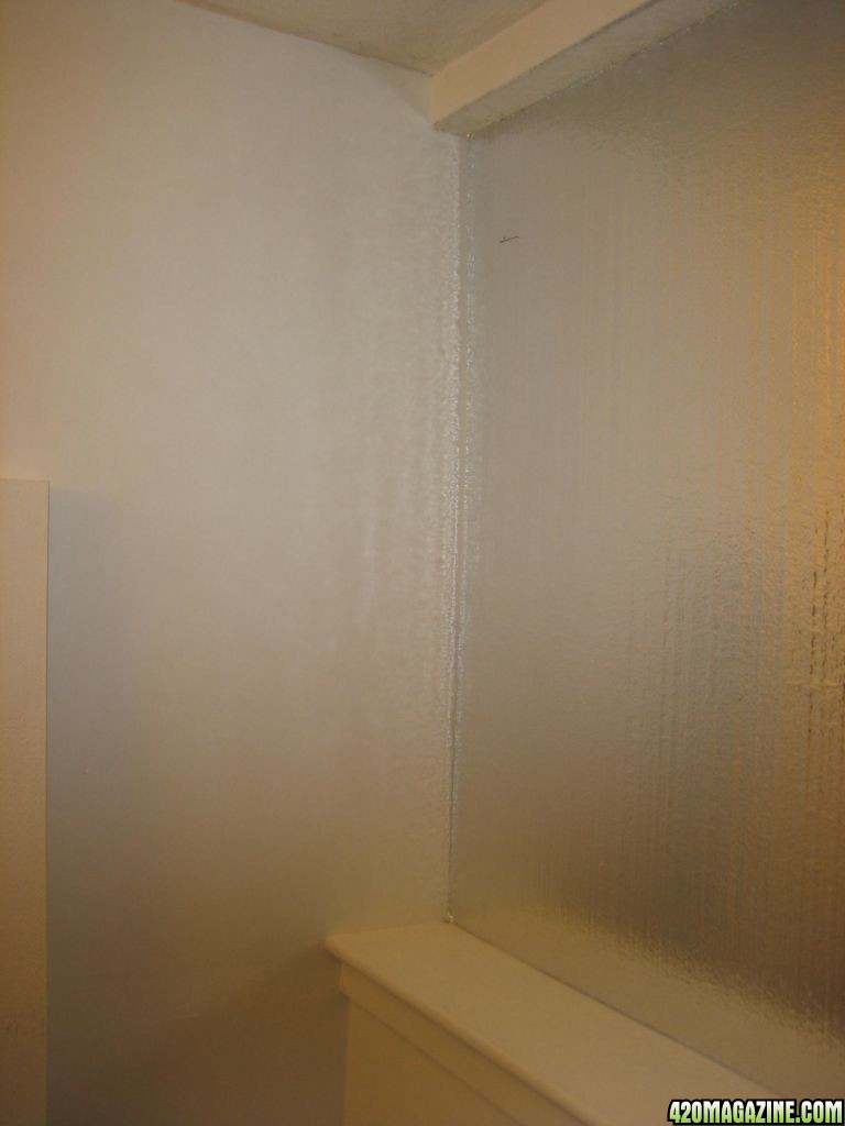 Window and outside wall covered with styrofoam board