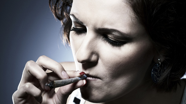 Woman Smoking Marijuana