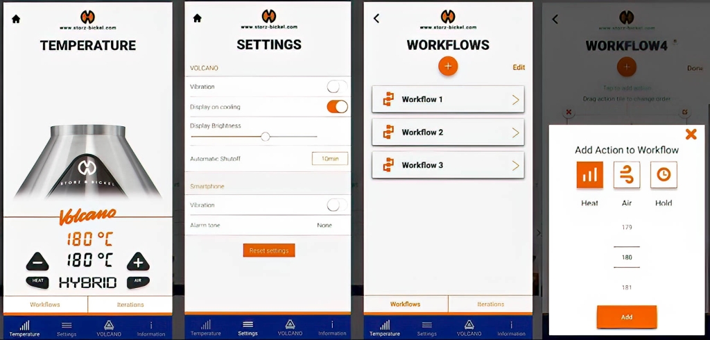 Android App Features Volcano Hybrid Vaporizer